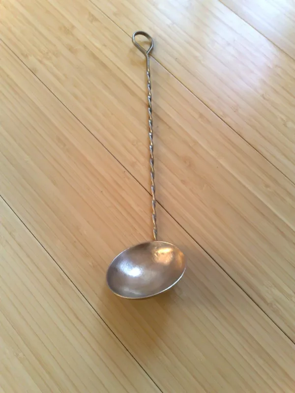 Vintage serviravimo šaukštas sukta rankena - , namai ir interjeras 6