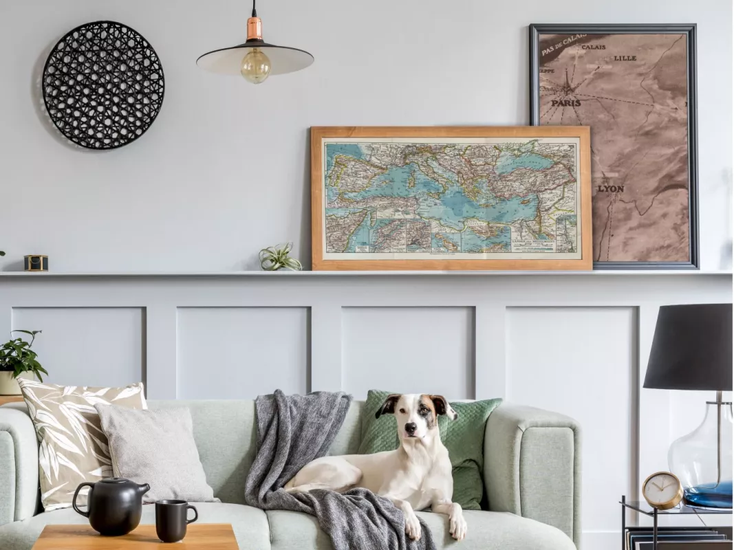 Viduržemio jūros ir apylinkių žemėlapis 1932m. antikvarinė litografija Meyers Lexikon - , namai ir interjeras 2