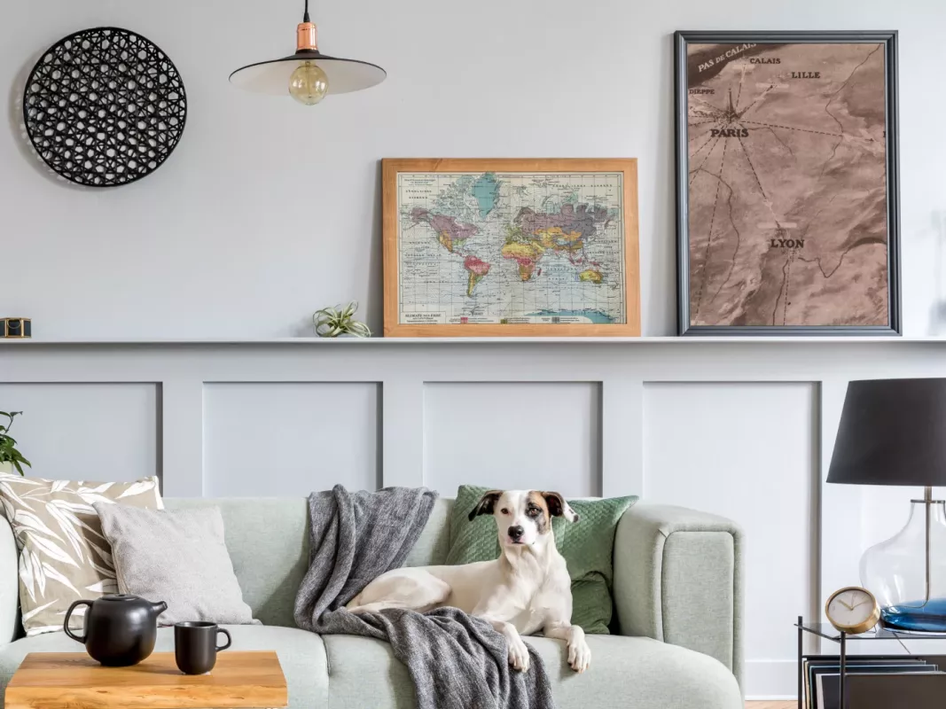 Pasaulinio Žemės klimato žemėlapio 1932m. litografija Meyers Lexikon - , namai ir interjeras 2