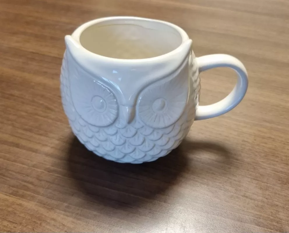 Baltas talpus pelėdiškas puodukas - , namai ir interjeras 3