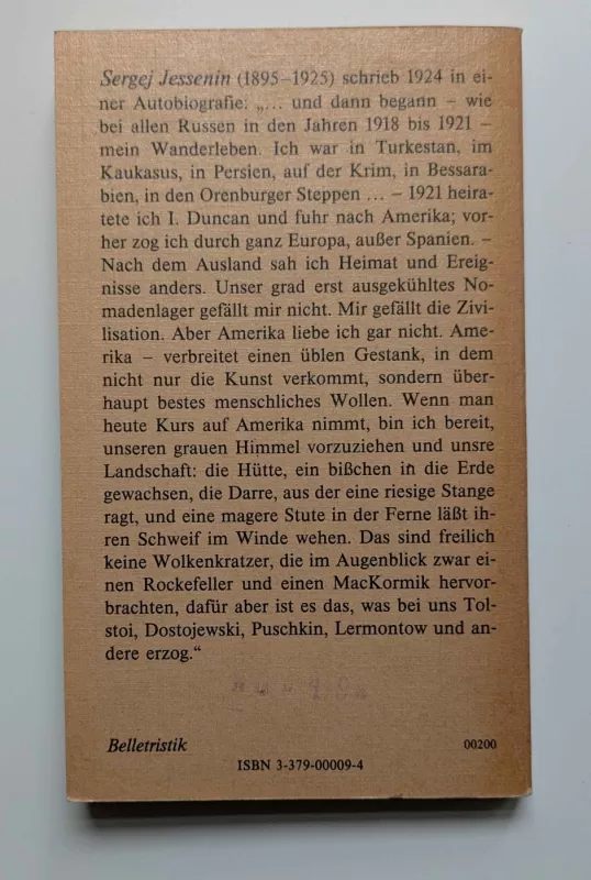 Gedichte. Sergej Jessenin (ru, deutsch) 1988 - Sergej Jessenin, knyga 5