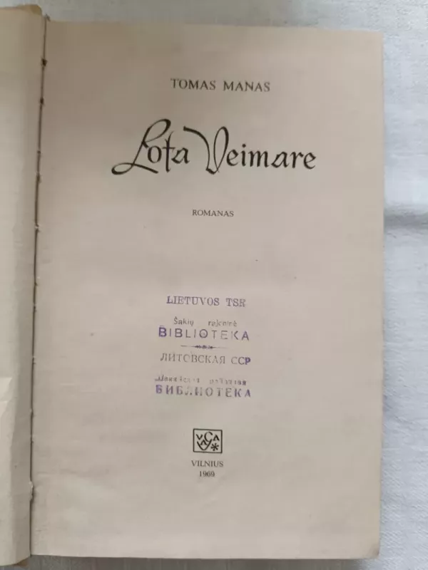 Lota Veimare - Thomas Mann, knyga 2