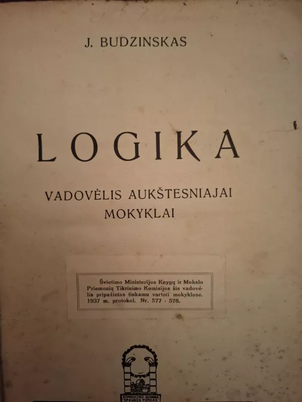 Logika - J. Budzinskas, knyga 2