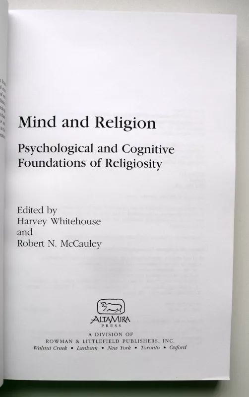 Mind and Religion: Psychological and Cognitive Foundations of Religiosity - Harvey Whitehouse, knyga 3