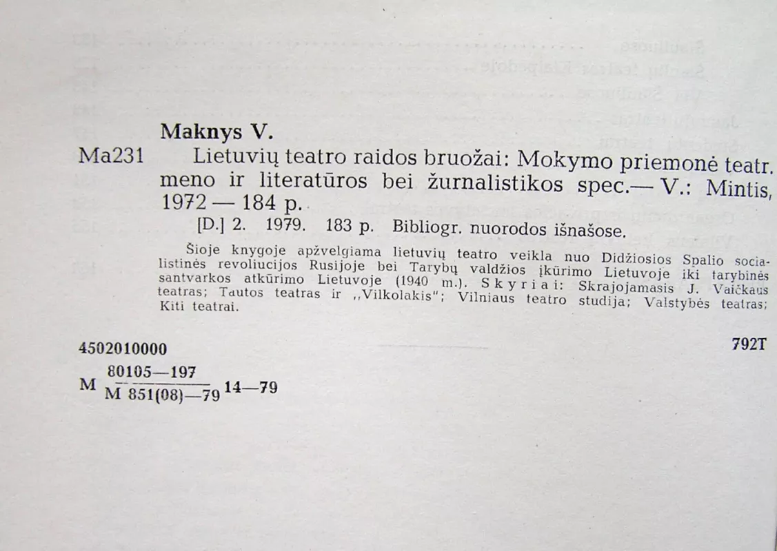 Lietuvių teatro raidos bruožai (2 knyga) - Vytautas Maknys, knyga 5