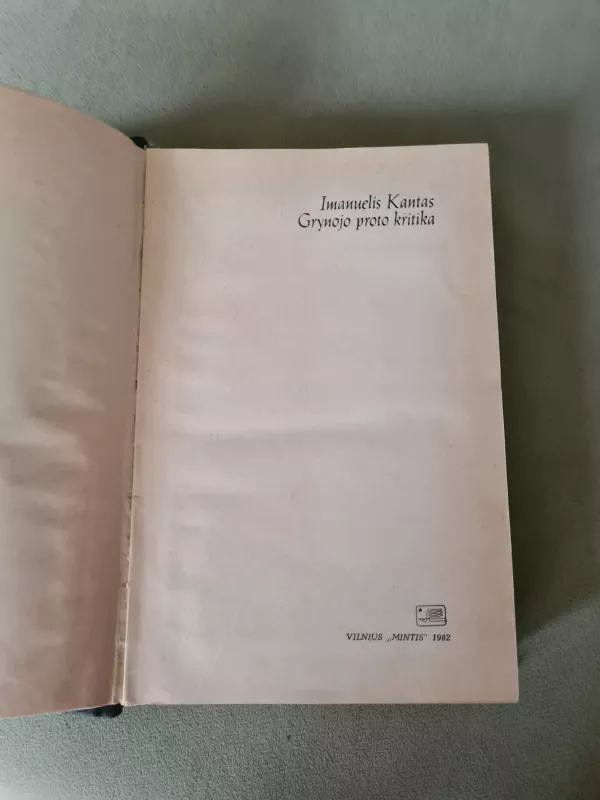 Grynojo proto kritika - Imanuelis Kantas, knyga 3