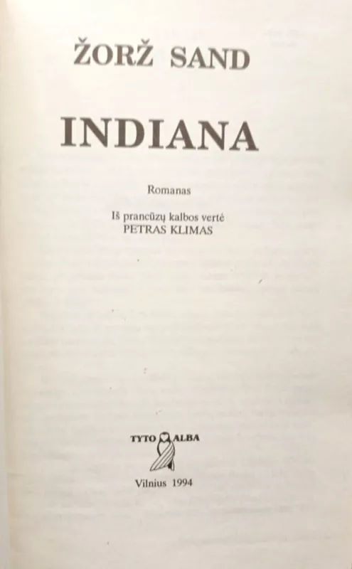 Indiana - Žorž Sand, knyga 4