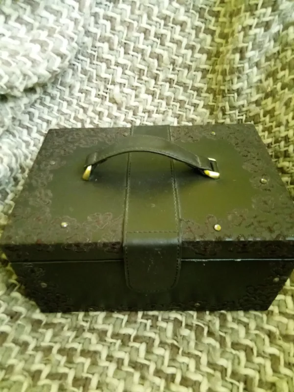 Odinė vintažinė papuošalų dėžutė - , namai ir interjeras 2