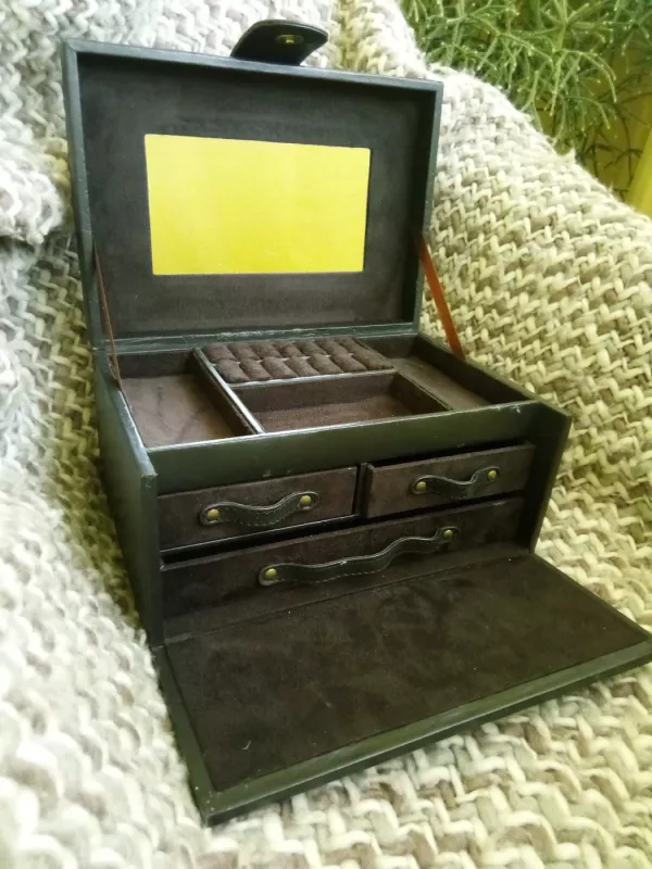 Odinė vintažinė papuošalų dėžutė - , namai ir interjeras 5