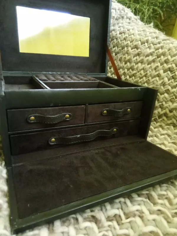 Odinė vintažinė papuošalų dėžutė - , namai ir interjeras 6