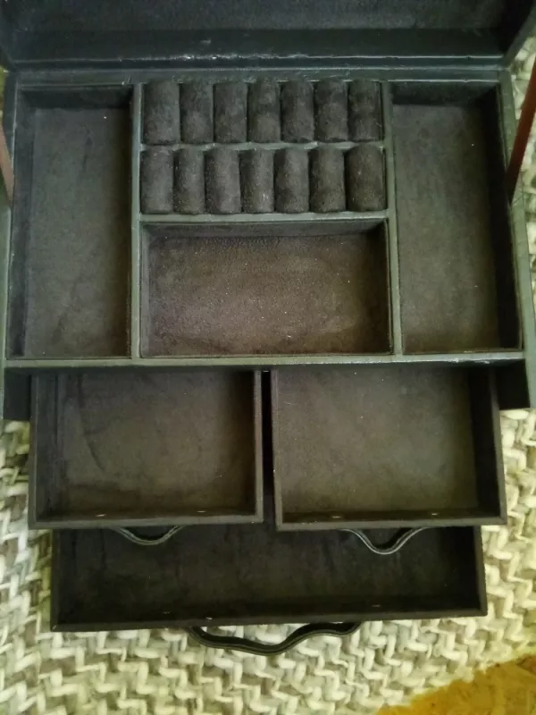 Odinė vintažinė papuošalų dėžutė - , namai ir interjeras 4