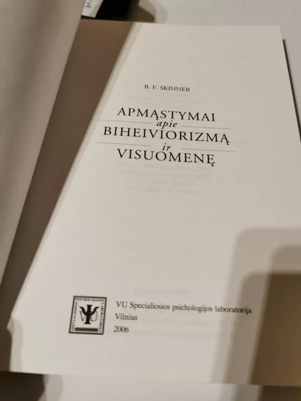 Apmąstymai apie biheiviorizmą ir visuomenę - Burrhus Frederic Skinner, knyga 3