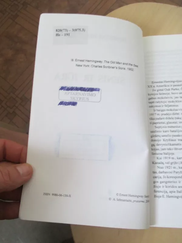 Senis ir jūra - Ernestas Hemingvėjus, knyga 6