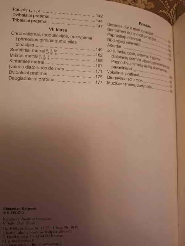 Solfedžio - Rimtautas Kašponis, knyga 5