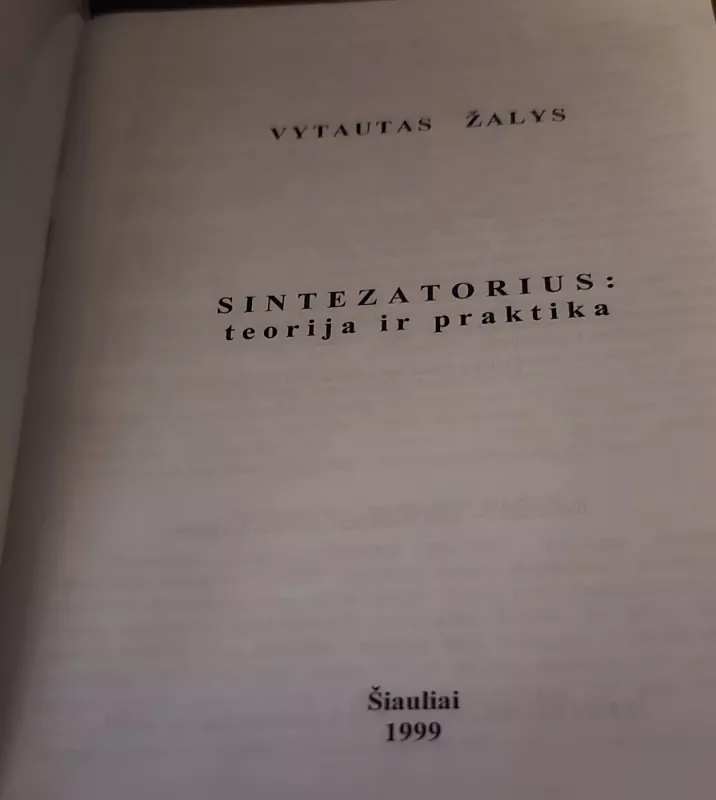 Sintezatorius, teorija ir praktika - V. Žalys, knyga 3