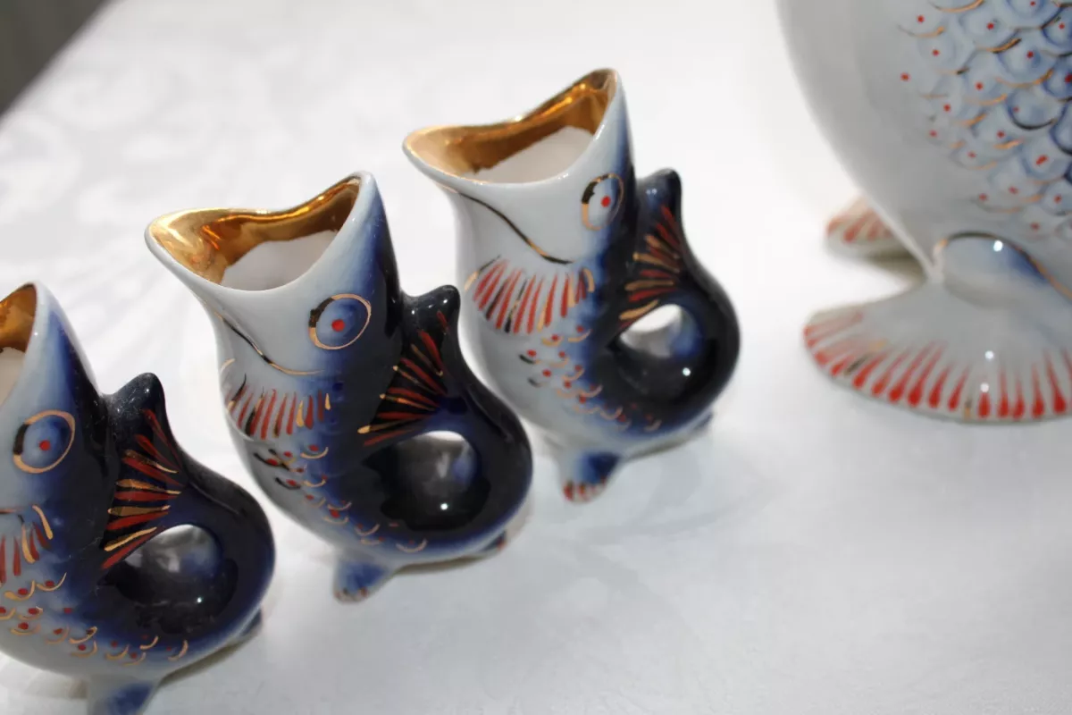 Stikliukų ir grafino komplektas Žuvytė - , namai ir interjeras 4