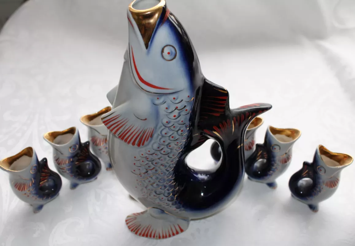 Stikliukų ir grafino komplektas Žuvytė - , namai ir interjeras 3