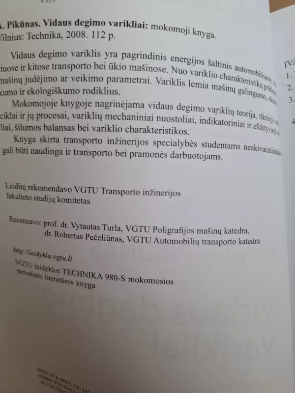 Vidaus degimo varikliai - Alvydas Pikūnas, knyga 3