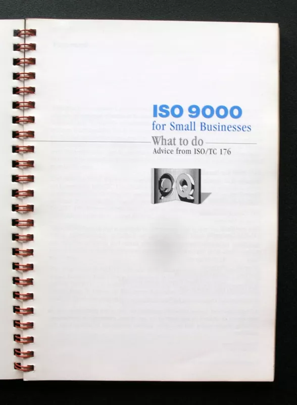 ISO 9000: guide for small business: advice from ISO/TC 176. - Autorių kolektyvas, knyga 3