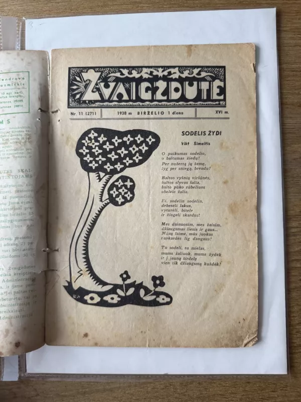 Žvaigždutė tarpukario laikraštis vaikams 1938 - J. Kuzmickis, knyga 3