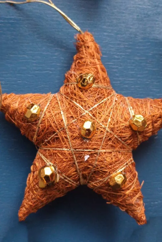 Kalėdų eglutės žaisliukai iš rafijos, 10x10cm, 6vnt. - , namai ir interjeras 3