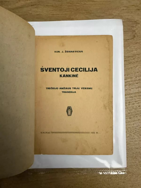 Šventoji Cecilija kankinė 1926 m. - J. Židanavičius, knyga 3