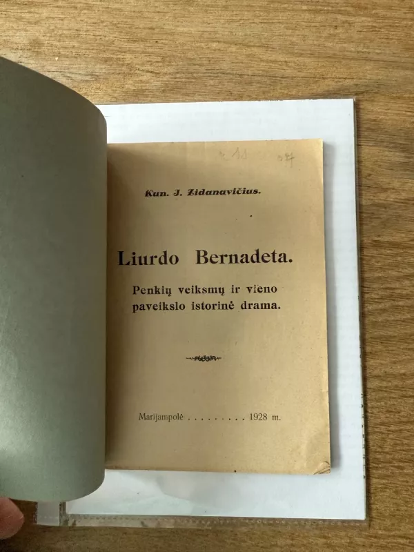 Liurdo Bernadeta 1928m. - J. Židanavičius, knyga 3