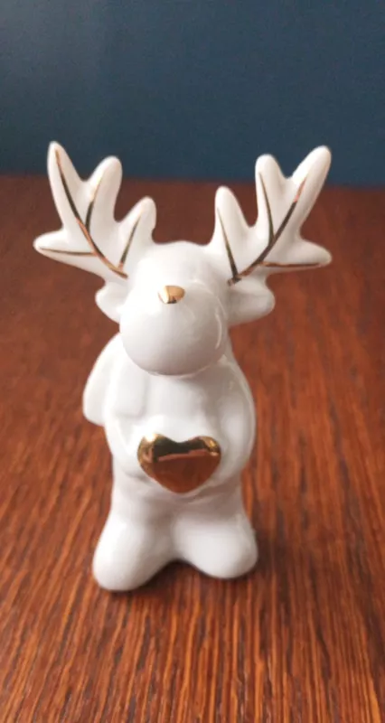 Keraminės kalėdinės elnių figūrėlės,8cm, 3vnt. - , namai ir interjeras 4