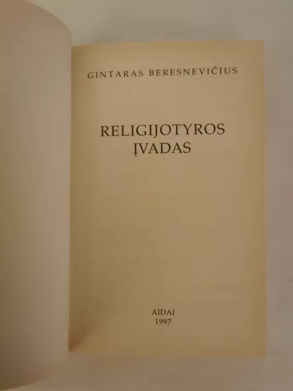 Religijotyros įvadas - Gintaras Beresnevičius, knyga 3