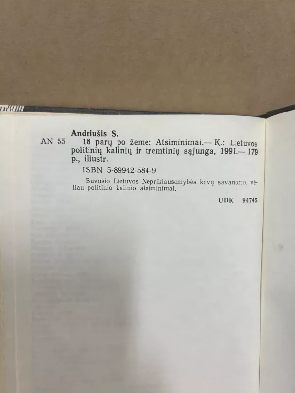 18 parų po žeme - Stanislovas Andriušis, knyga 5