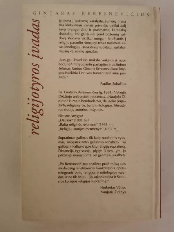 Religijotyros įvadas - Gintaras Beresnevičius, knyga 5
