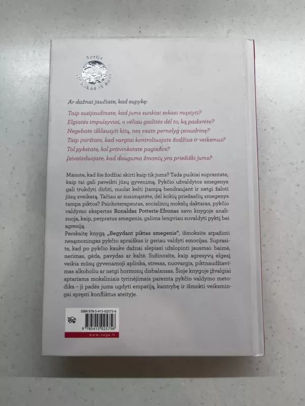 BEGYDANT PIKTAS SMEGENIS: kaip perpratus smegenis galima lengviau suvaldyti pyktį ir agresiją - Ronald Potter-Efron, knyga 3