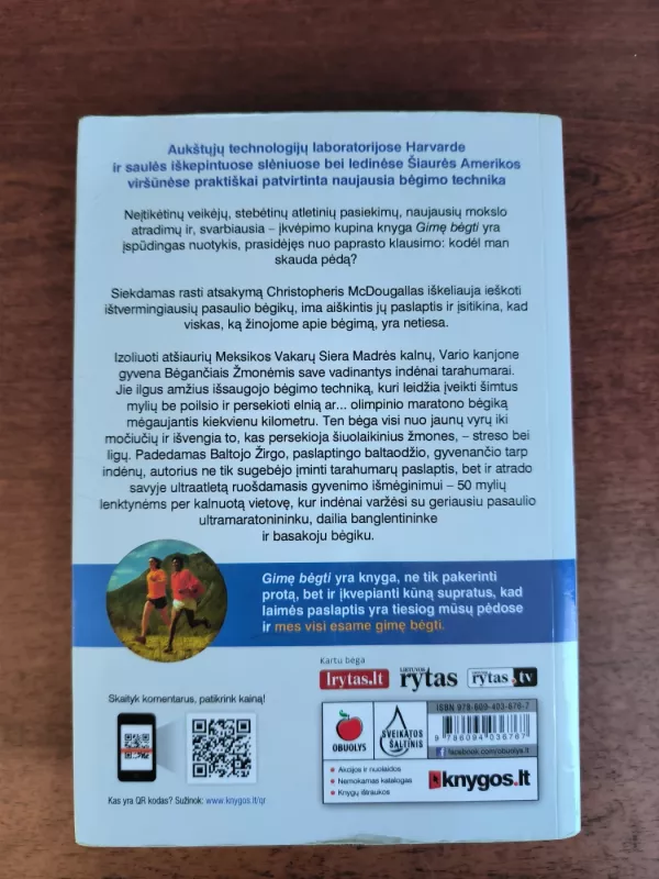 Gimę bėgti - Christopher McDougall, knyga 3