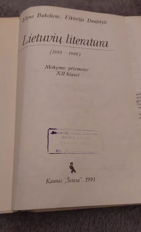 Lietuvių literatūra 12 - E.Bukelienė, V.Daujotytė, knyga 4