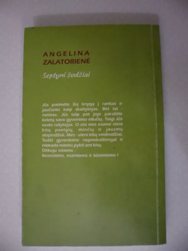 Septyni žodžiai - Angelina Zalatorienė, knyga 4