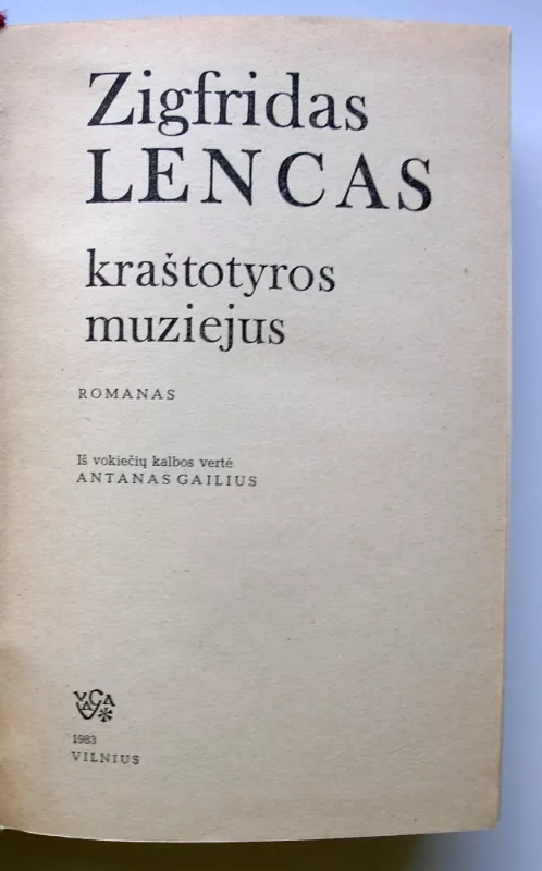 Kraštotyros muziejus - Zigfridas Lencas, knyga 3