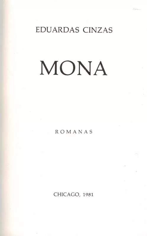 Mona - Eduardas Cinzas, knyga 2