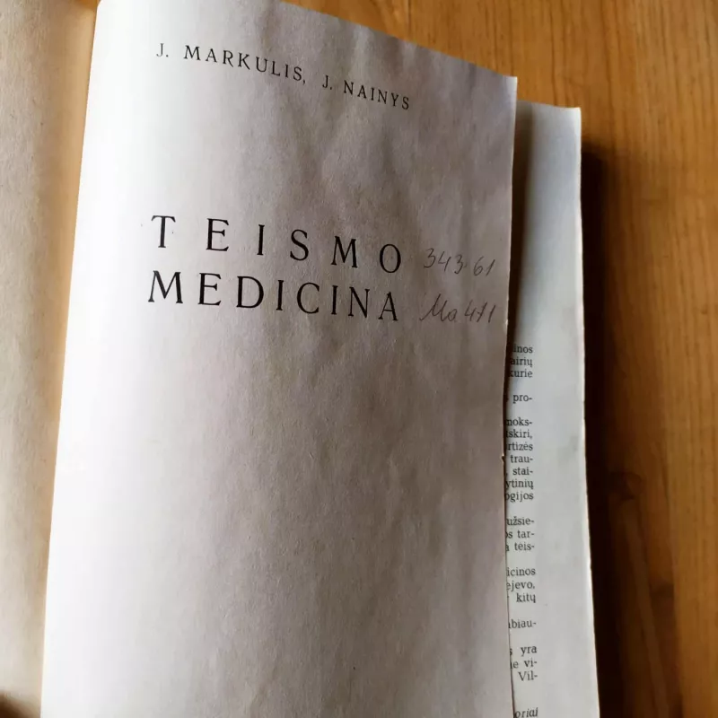 Teismo medicina - Markulis J. Nainys J., knyga 6
