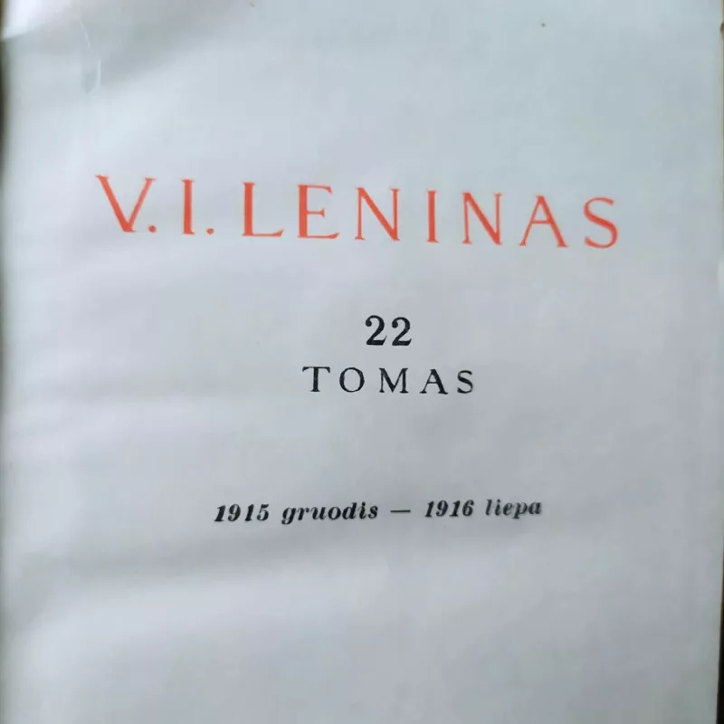 V.I. Leninas / Raštai XXII t. - V.I. Leninas, knyga 3