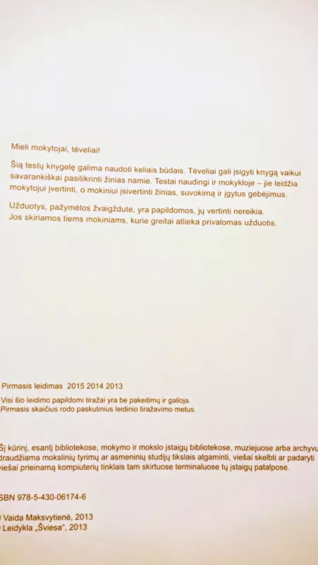 EARLY ENGLISH TESTS 1. Pradinuko anglų kalbos testai - Vaida Maksvytienė, knyga 3