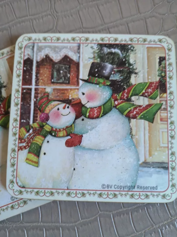 Kalėdiniai padėkliukai su Besmegeniais 2vnt. - , namai ir interjeras 3