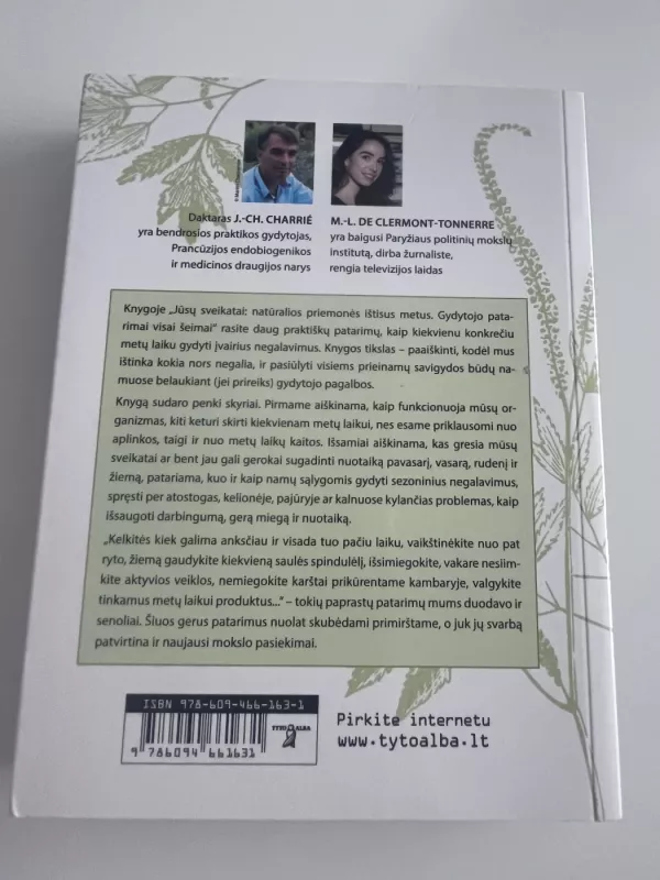Jūsų sveikatai: natūralios priemonės ištisus metus - Dr. Jean-Christophe Charrié, knyga 3