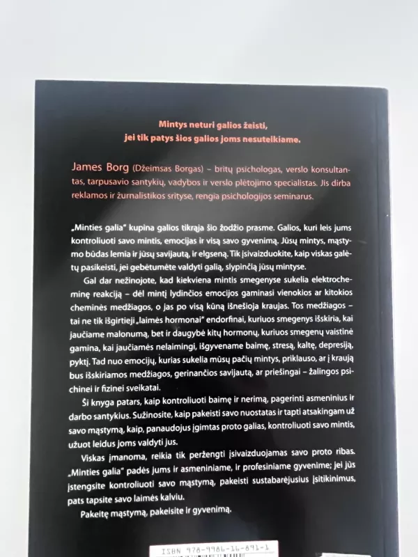 Minties galia. Pakeiskite mąstymą, pakeisite gyvenimą - James Borg, knyga 3