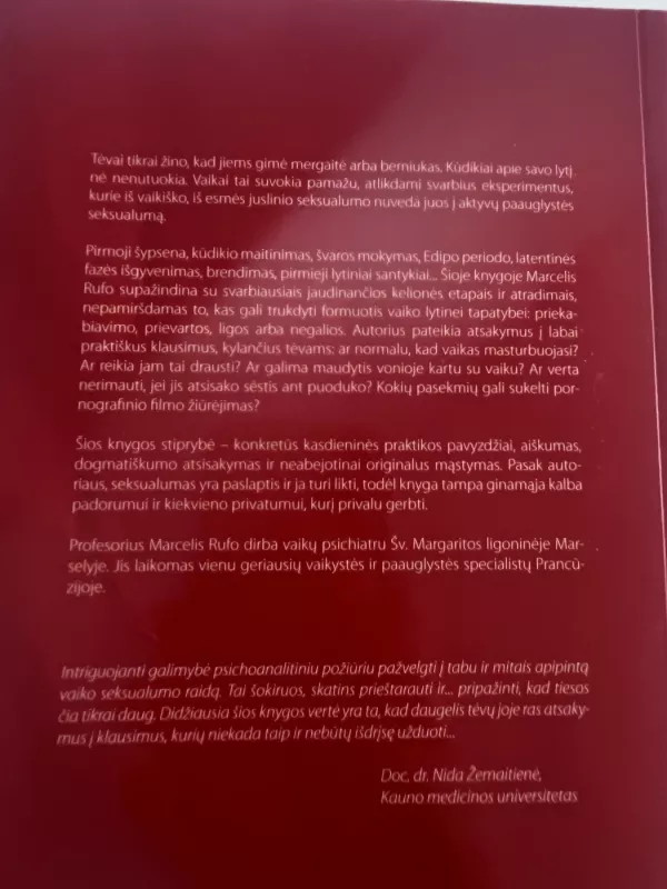 Vaikų seksualumas: tai, ko jums nevalia žinoti - Marcel Rufo, knyga 3