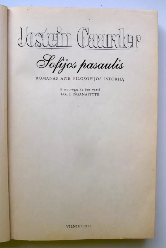 Sofijos pasaulis - Jostein Gaarder, knyga 3