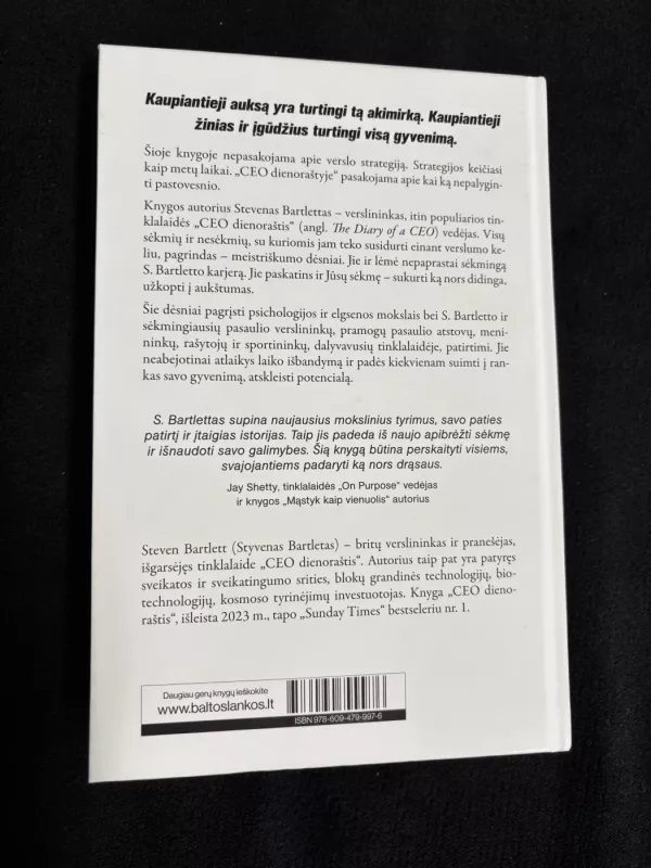 CEO dienoraštis. 33 verslo ir gyvenimo dėsniai - Steven Bartlett, knyga 3
