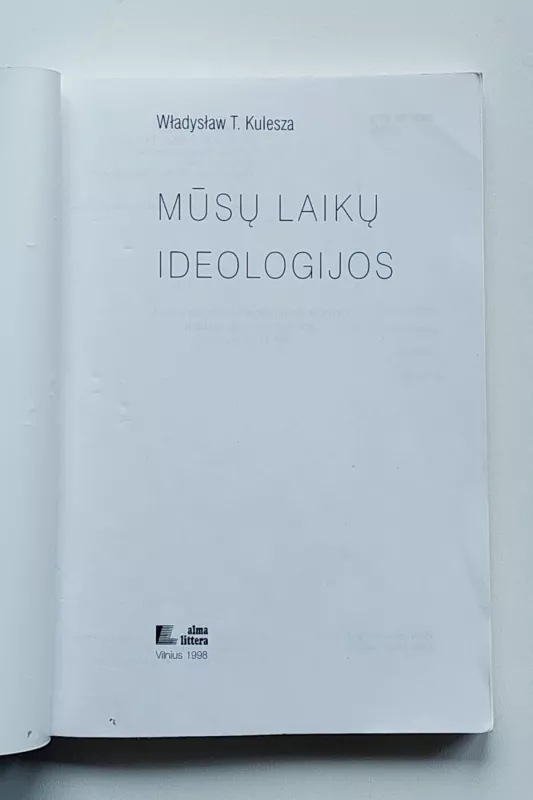 Mūsų laikų ideologijos - Władyslaw T. Kulesza, knyga 5