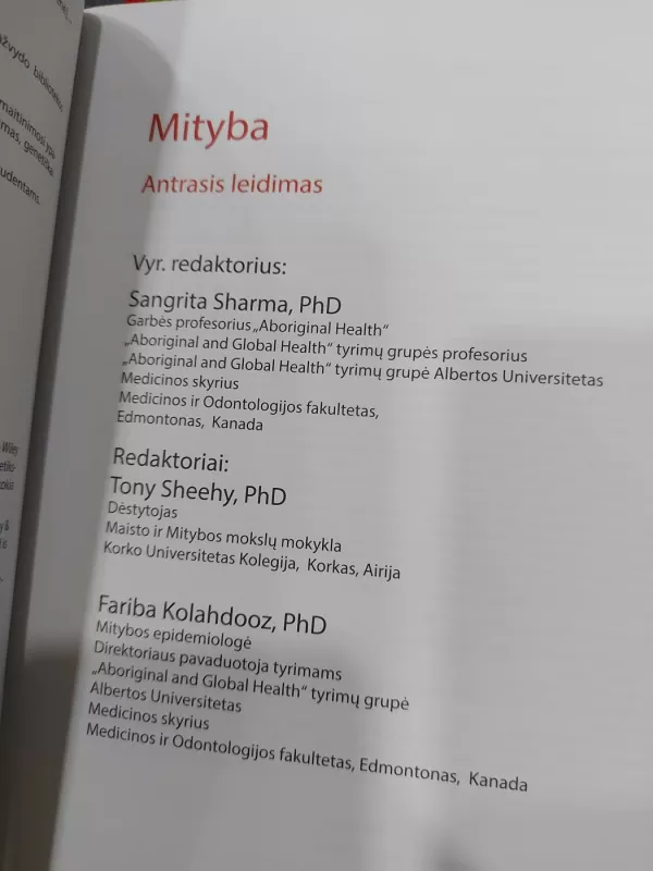 Mityba - Sangita Sharma, Tony Sheehy, Fariba Kolahdooz, Mary Barasi, knyga 3