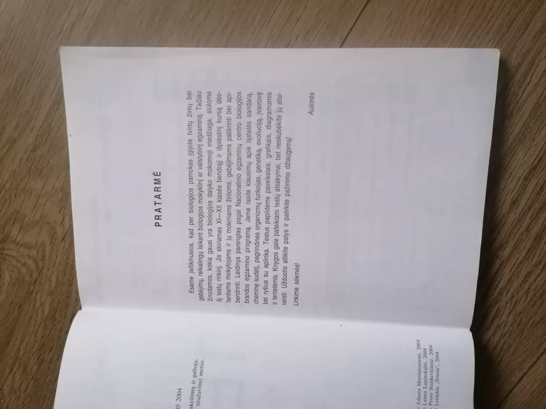 Biologijos testai XI-XII klasei - Jolanta Martinionienė, Laima Lapinskaitė, Pranė Stankevičienė, knyga 5