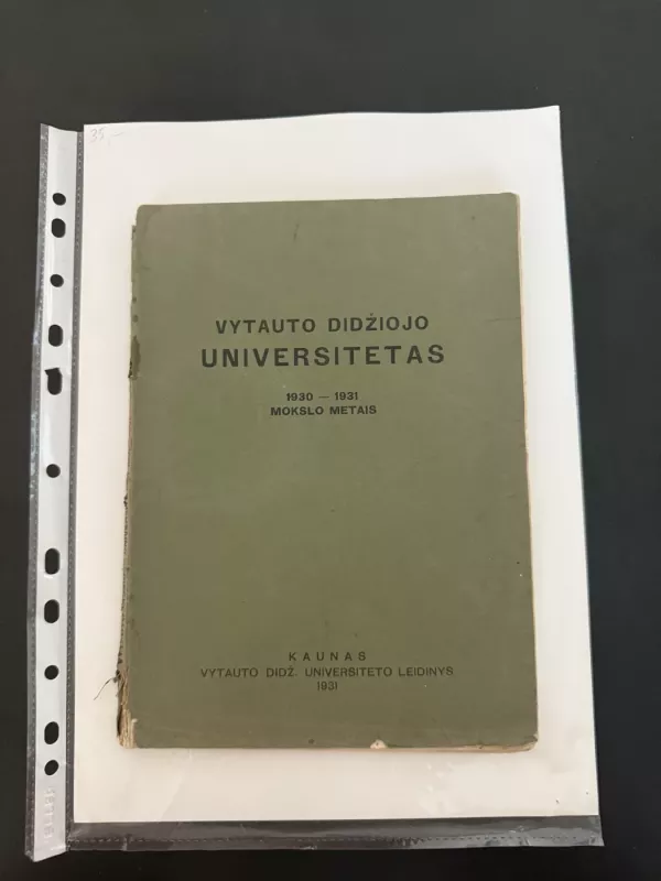 Vytauto Didžiojo universitetas 1930-1931 mokslo metais - Autorių kolektyvas (įvairūs), knyga 2